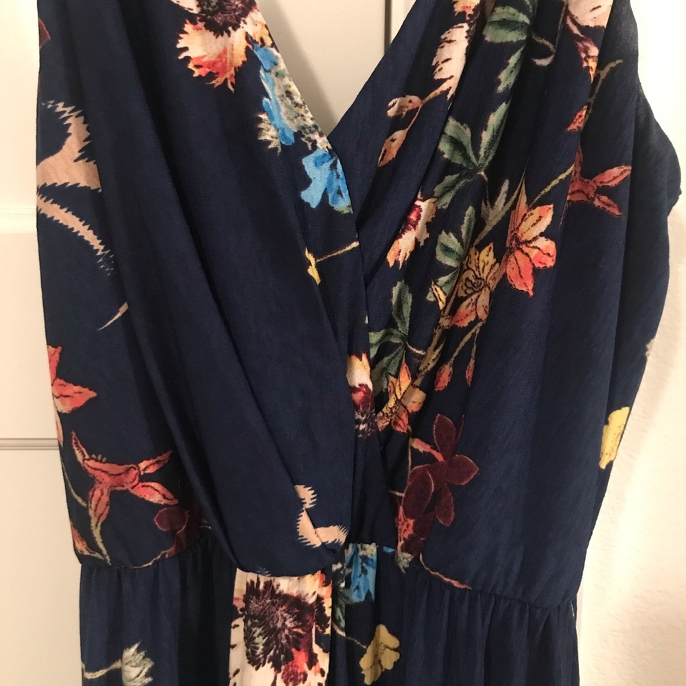 Floral Marineblu evening dress